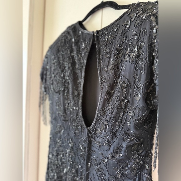 Gorgeous Vintage 70s Stenay Elegant Mini Dress w Beaded Embellishments 100% Silk - Picture 7 of 10